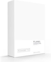 Romanette Flanel wit Flanel, 100 % katoen Kussensloop 65x65