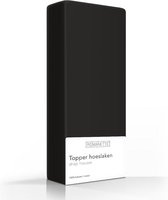 Romanette topper hoeslaken - Zwart - Lits-jumeaux (180x220 cm)