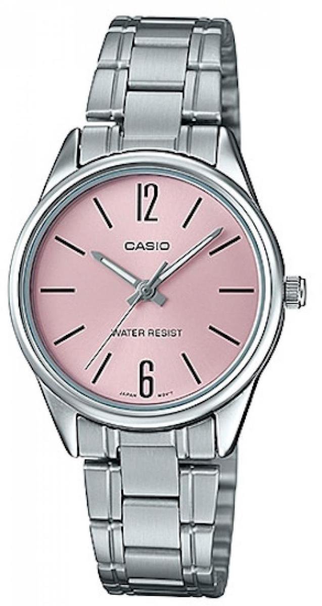 Casio LTP-V005D Serie - Dameshorloge - RVS Roze - Sierlijke Design