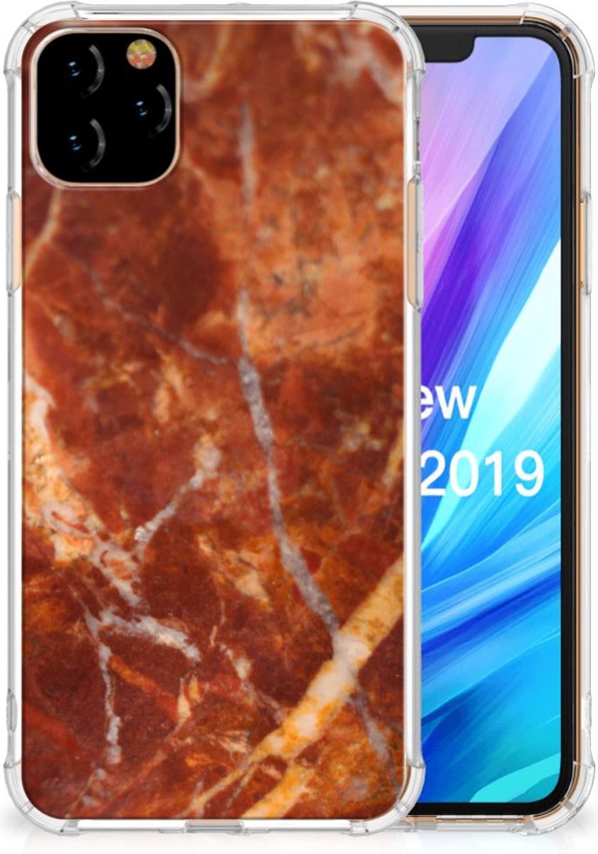 Apple iPhone 11 Pro Max Anti-Shock Hoesje Marmer Bruin