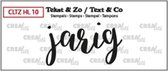 Crealies Clearstamp Tekst & Zo jarig (dicht NL) CLTZHL10 26x46mm
