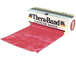 Thera-Band - Weerstandsband Oefenband Rood - 5,5 meter lang - Medium Weerstand