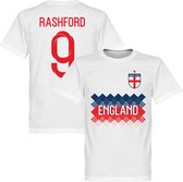 Engeland Rashford 9 Team T-Shirt - Wit - XL