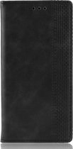 Vintage Book Case - Geschikt voor Motorola One Zoom Hoesje - Zwart
