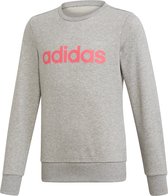 adidas YG E Lin Sweat Meisjes Sporttrui - Medium Grey Heather/Real Pink S18 - Maat 128