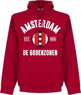 Amsterdam Established Hooded Sweater - Rood - S