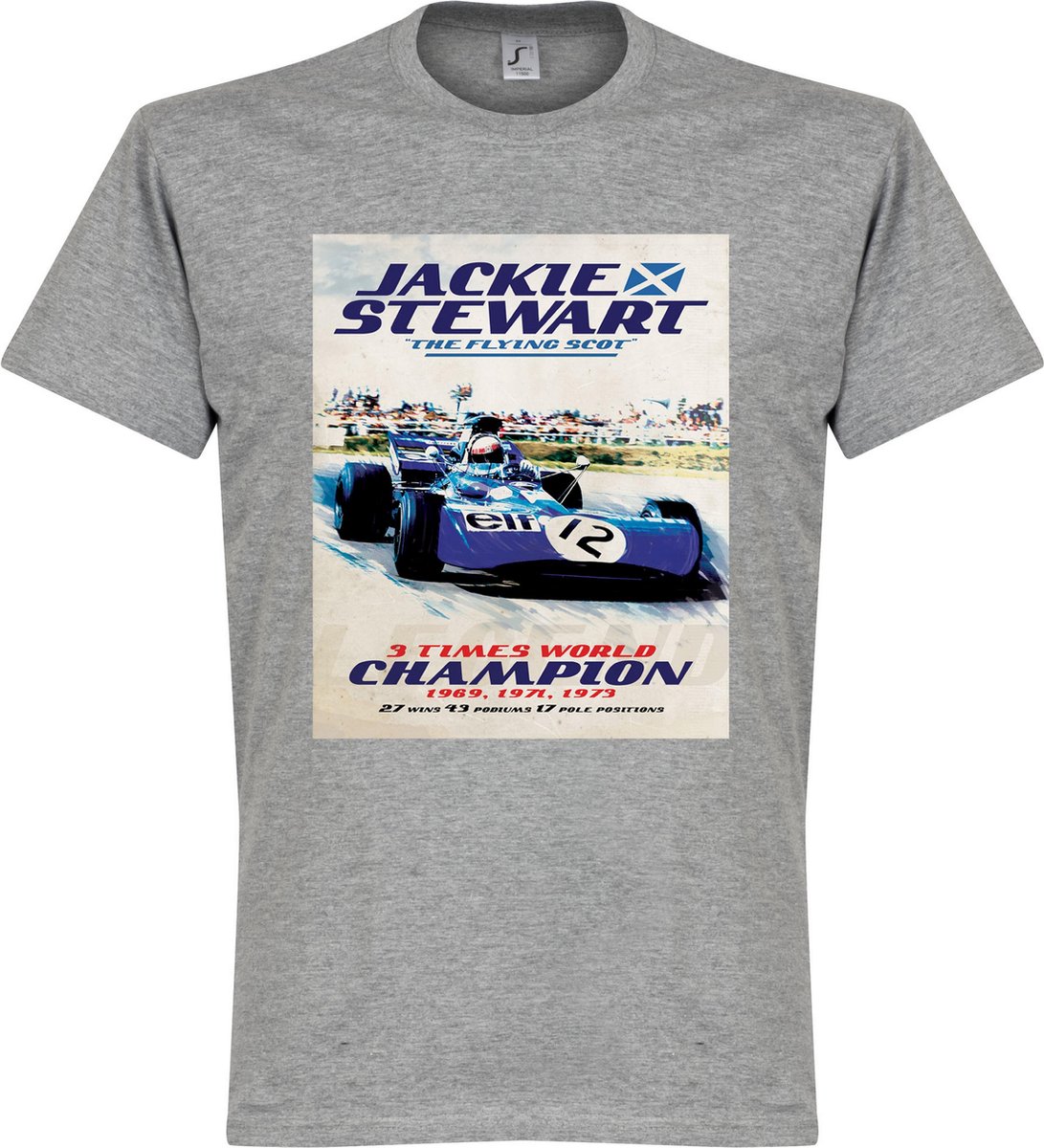 1091x1200.jpg Jackie Stewart Poster T-Shirt - Grijs - L - Afbeelding 1