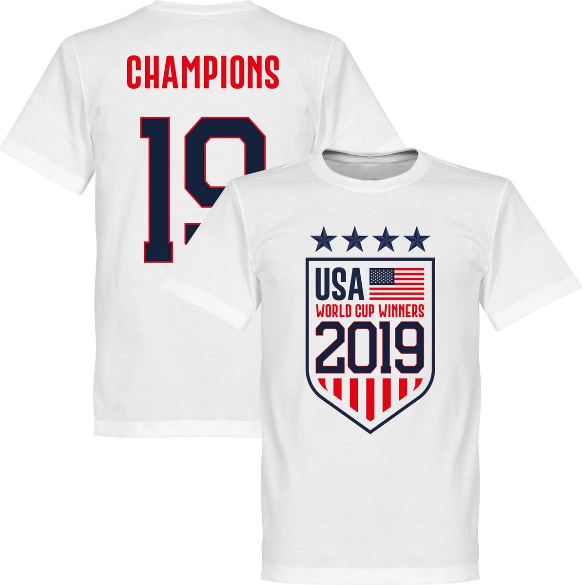 Verenigde Staten Winnaars WK 2019 T-Shirt - Wit - 5XL