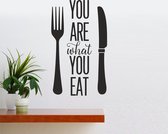 Muursticker - You Are What You Eat - Zwart 58x100
