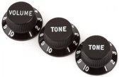 Fender Strat knop Set zwart Vol-Tone-Tone - Gitaaronderdeel