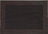 1x Placemat donkerbruin geweven/gevlochten met rand 45 x 30 cm - Bruine placemats/onderleggers tafeldecoratie - Tafel dekken
