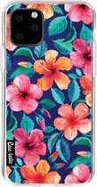 Casetastic Apple iPhone 11 Pro Hoesje - Softcover Hoesje met Design - Colorful Hibiscus Print