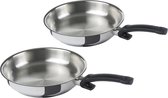 Fissler Crispy Steelux Classic Koekenpannenset, 24+28cm