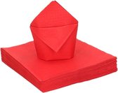 40x rode kleine cocktail servetten 25 x 25 cm - Tafel versiering feestartikelen rood