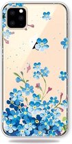 GadgetBay Schattig Flexibel Blauwe Bloemetjes Hoesje iPhone 11 Pro TPU case - Doorzichtig