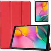 Tablet Hoes geschikt voor Samsung Galaxy Tab A 10.1 (2019) - Tri-Fold Book Case + Screenprotector - Rood