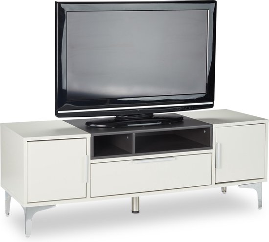 bol.com | relaxdays tv meubel - met lade en deuren - dressoir - vrijstaand  - televisiekast