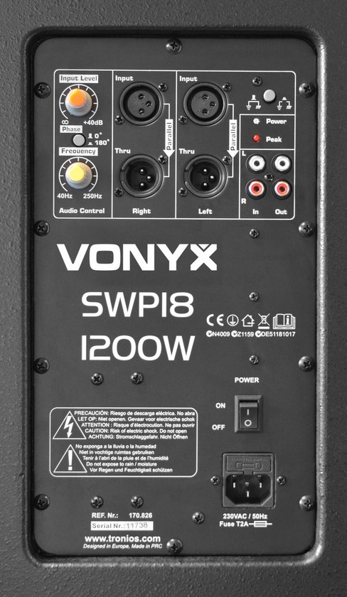 Vonyx SWP18 PRO Actieve subwoofer 18 inch/1200W - Vonyx