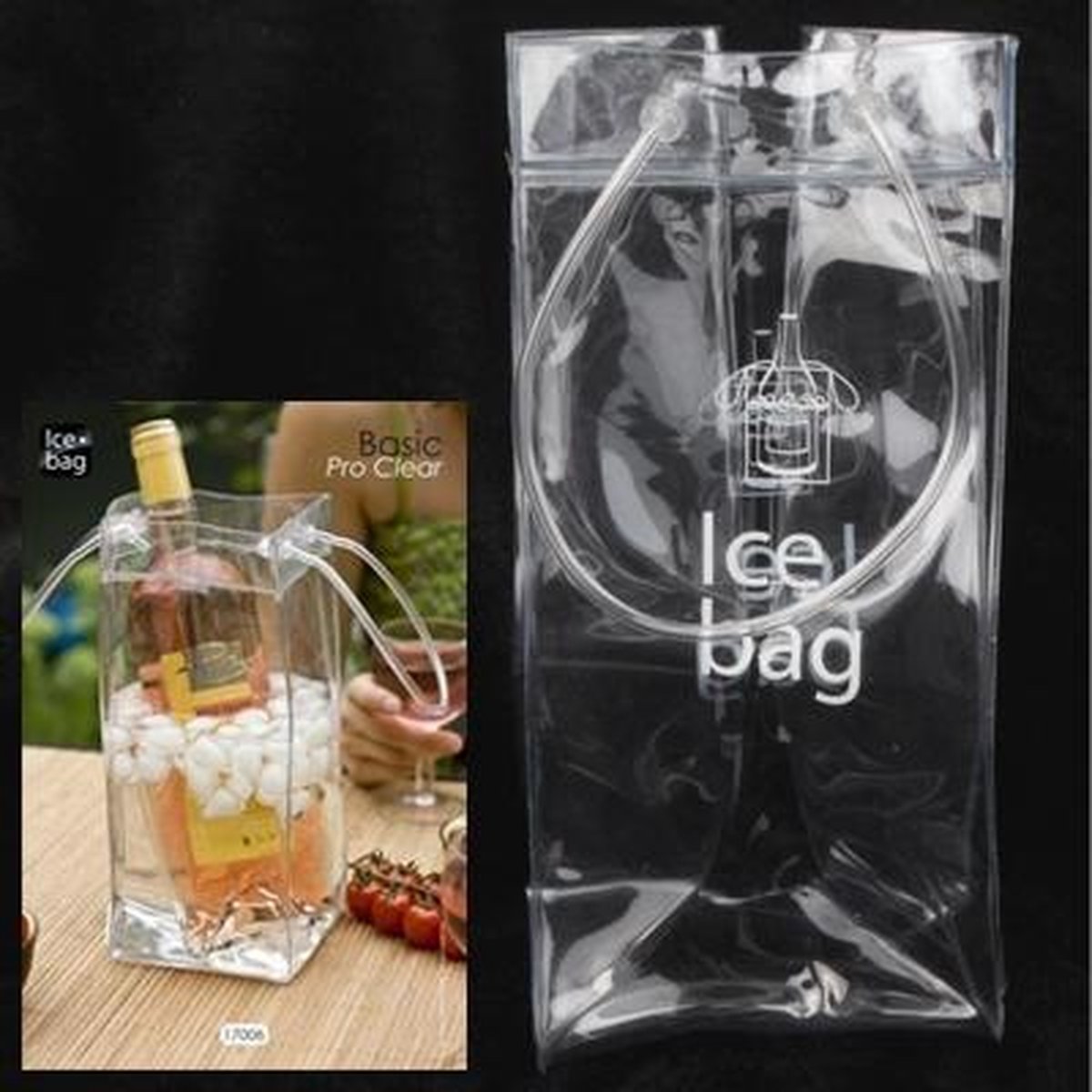 Let op type!! Hoogwaardige PVC IJszak voor Wine(Transparent)