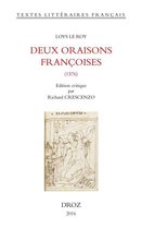 Textes littéraires français - Deux oraisons françoises (1576)
