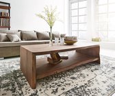 Woonkamertafel Live-Edge Acacia bruin tafel met boomrand boomtafel 130x60 cm