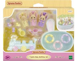foto van Sylvanian Families 5707 Drieling BABY Creme Konijn Badspeelset- inclusief 3 fluweelzachte baby speelfiguren