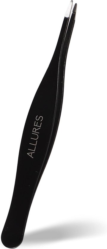 Allures Epileer Pincet - Punt Pincet - Slanted - Epileren - Beauty - Zwart - RVS