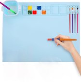 Tekenmat - Verfmat - Blauw - Verfplacemat - Verven - Kinderen- Art Set - Creativiteitsdoos voor kinderen - Knutselen- Knutselplacemat- Kinder placemet- Verfmat - Siliconen