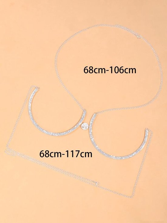 Sethain Boho Rhinestone Underwear Necklace Silver Sparkly Love Crystal Bikini Panties Body Chains Nightclub Jewelry Accessories for Women and Girls, Crystal, Alloy, Crystal, Plastic, Rhinestones