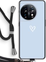 Case Company® - Hoesje met koord geschikt voor OnePlus 11 hoesje met Koord - Klein Hart Blauw - Telefoonhoesje met Zwart Koord - Bescherming aan alle Kanten en Over de Schermrand