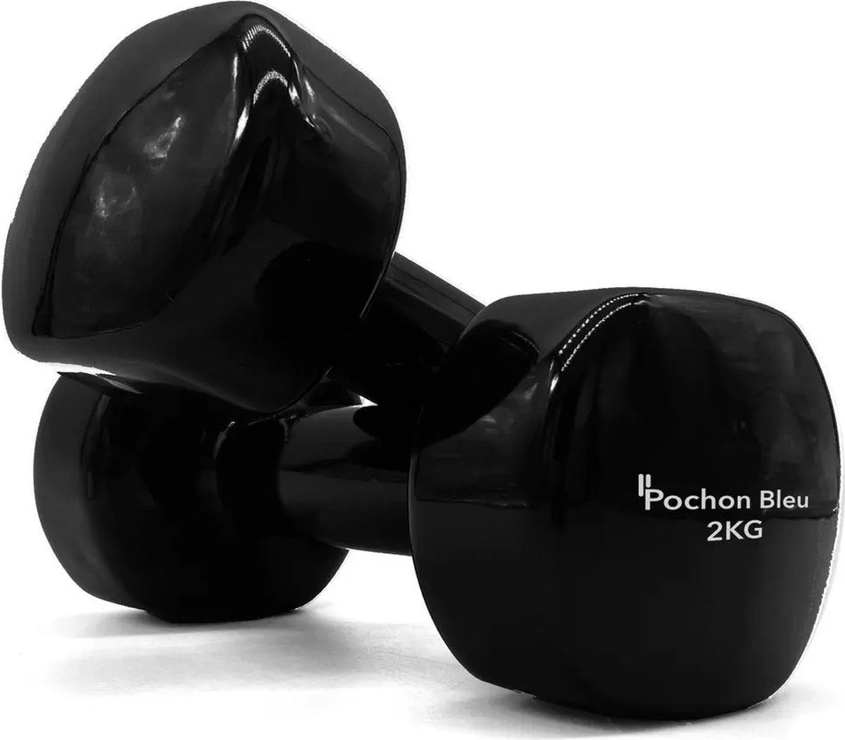 Pochon Fit - Vinyl Dumbell Set - 2x 2 kg - Zwart - Gewichten - Dumbell - Dumbbells