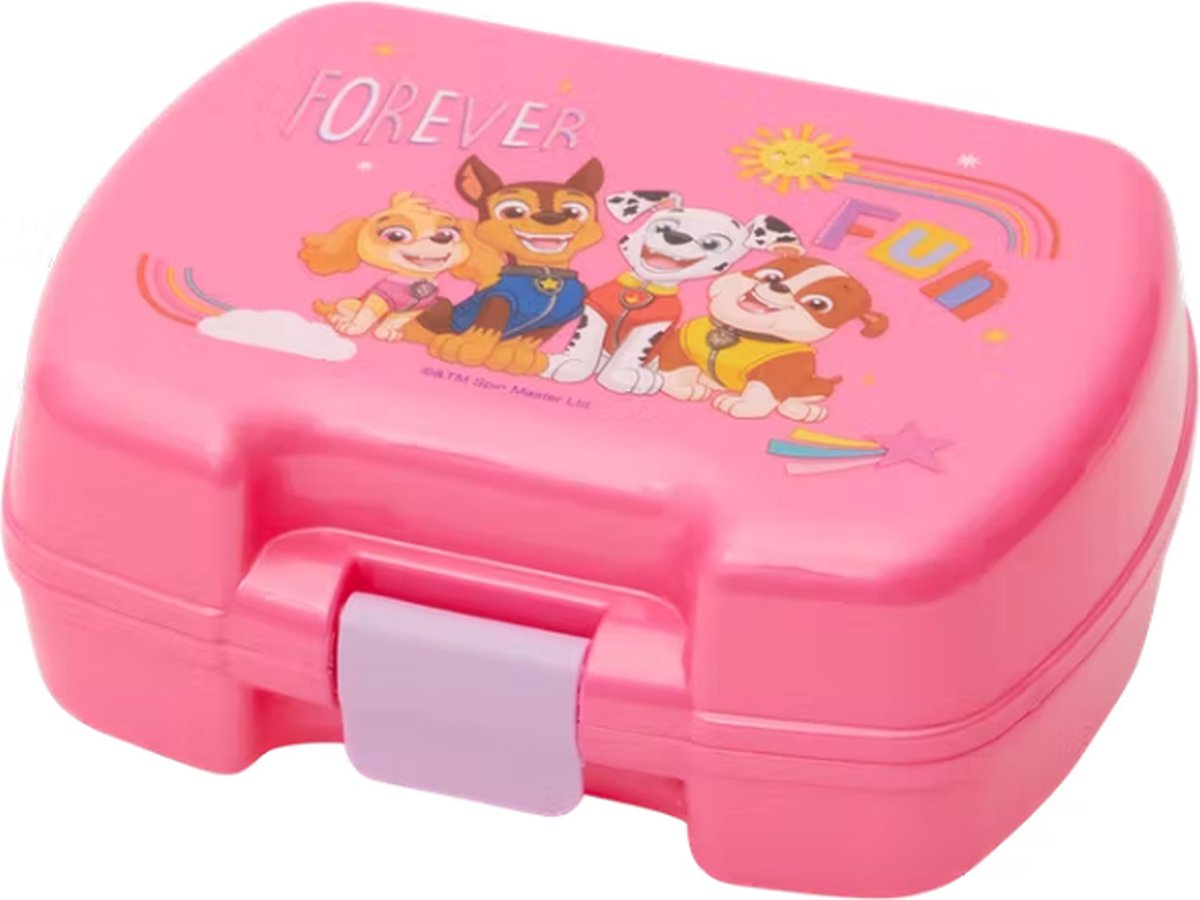 Paw Patrol Broodtrommel - Roze - Kunststof - Lunchbox - 17 x 13.5 x 6.5 cm - Forever Fun