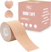 Jean's goods Herbruikbare Boob Tape Beige - Boobtape - BH tape - Fashion tape - Inclusief herbruikbare tepelplakkers - Nipple covers - Herbruikbaar - Borst tape - Boob lift tape - Plak BH - Beige