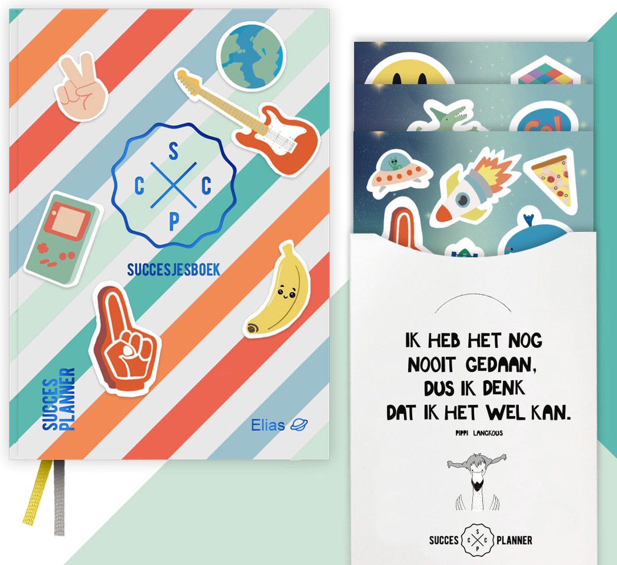 Succesjesboek Combipakket Funky fresh - invulboek dagboek - Inclusief stickerset - van 6 tot 12 jaar