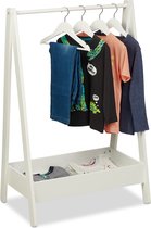 kinderkledingrek - 99 x 64,5 x 42,5 cm - kledingrek met plank - kinderkamer - wit