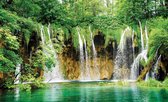 Fotobehang Vlies | Natuur, Waterval | Groen | 368x254cm (bxh)