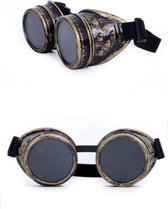 Steampunk goggles zonnebril - bril brons - festival burning man goud