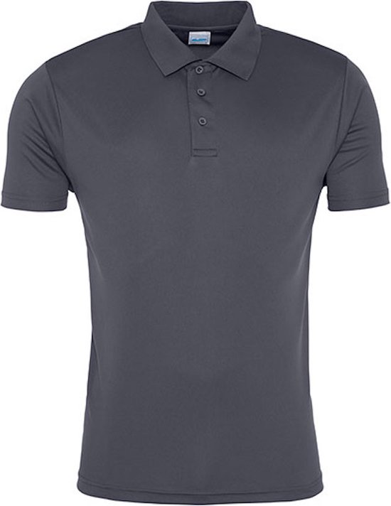 Herenpolo 'Cool Smooth' met korte mouwen Solid Charcoal - M