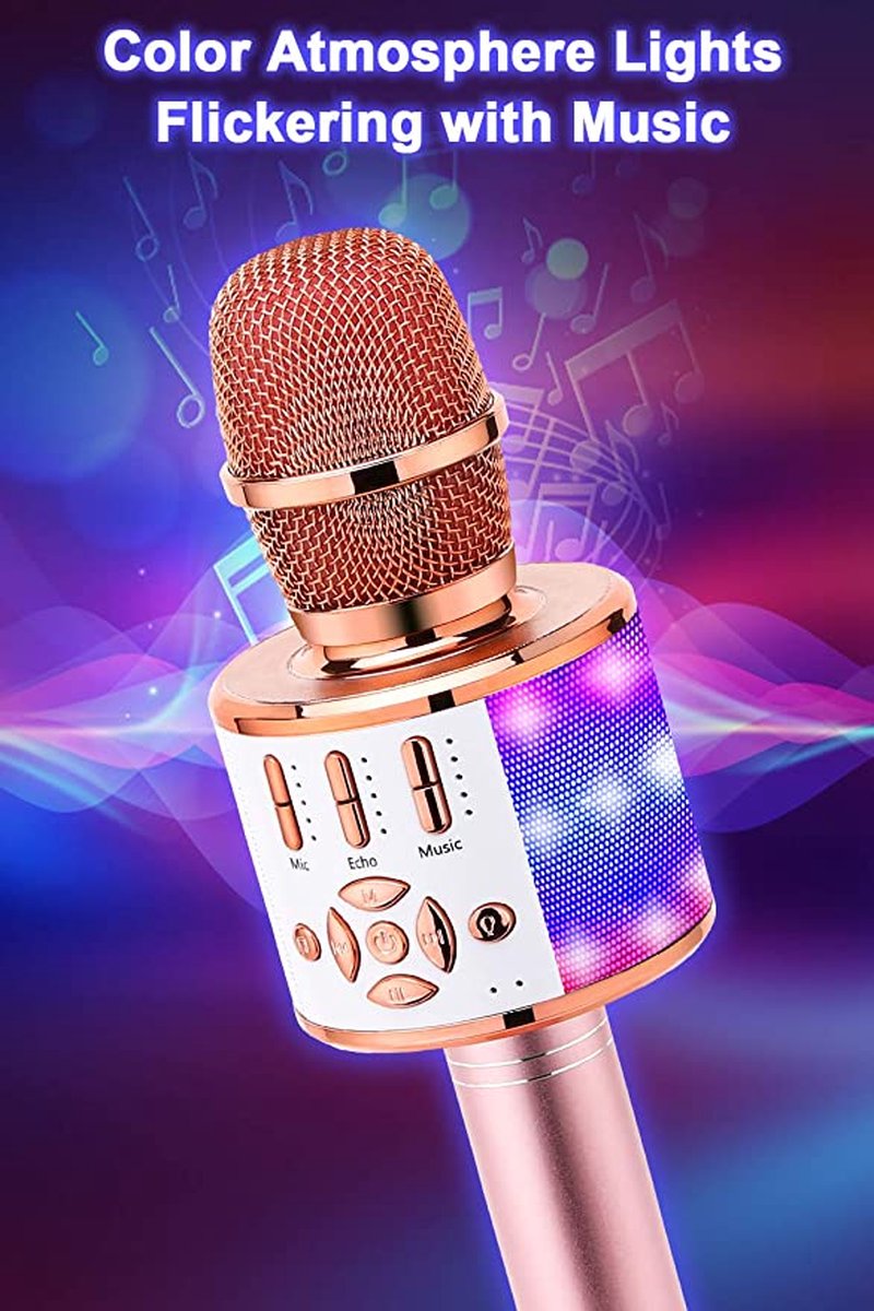 Karaoke Microphone for Kids, PRUNUS Mini Portable Vocal Microphone for Kids, Enhanced Bass, Bluetooth Kids Speaker with Stereo Sound, Karaoke Speaker for Birthday Gifts Karaoke Microphone for Kids, PRUNUS Mini Portable Vocal Microphone for Kids, Enhanced Bass, Bluetooth Kids Speaker with Stereo Sound, Karaoke Speaker for Birthday Gifts