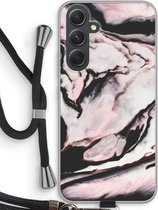 Case Company® - Samsung Galaxy A54 hoesje met Koord - Roze stroom - Telefoonhoesje met Zwart Koord - Bescherming aan alle Kanten en Over de Schermrand