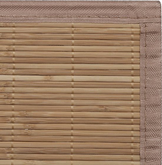 vidaXL Tapis en Bamboe - Marron - 80 x 200 cm - PVC antidérapant - Rebords en polypropylène - Tapis