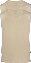 Schiesser 95/5 - heren Tanktop 2-pack - beige - V-hals -  Maat S