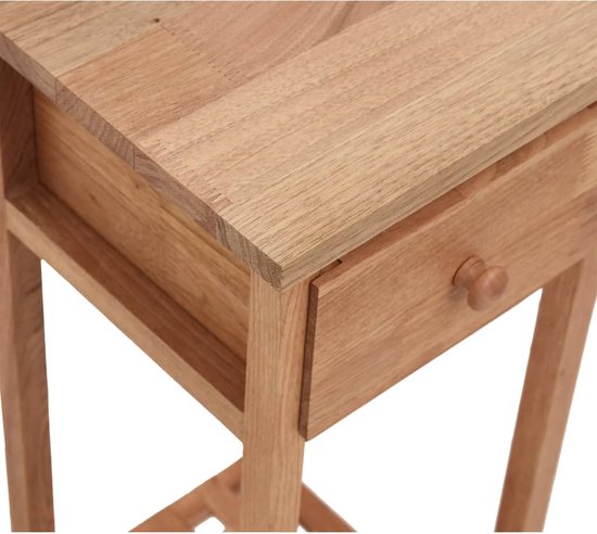Table d'appoint The Living Store - Noyer Massief - Avec fonction de rangement - Robuste et stable - Largement applicable - Attention - montage mural requis