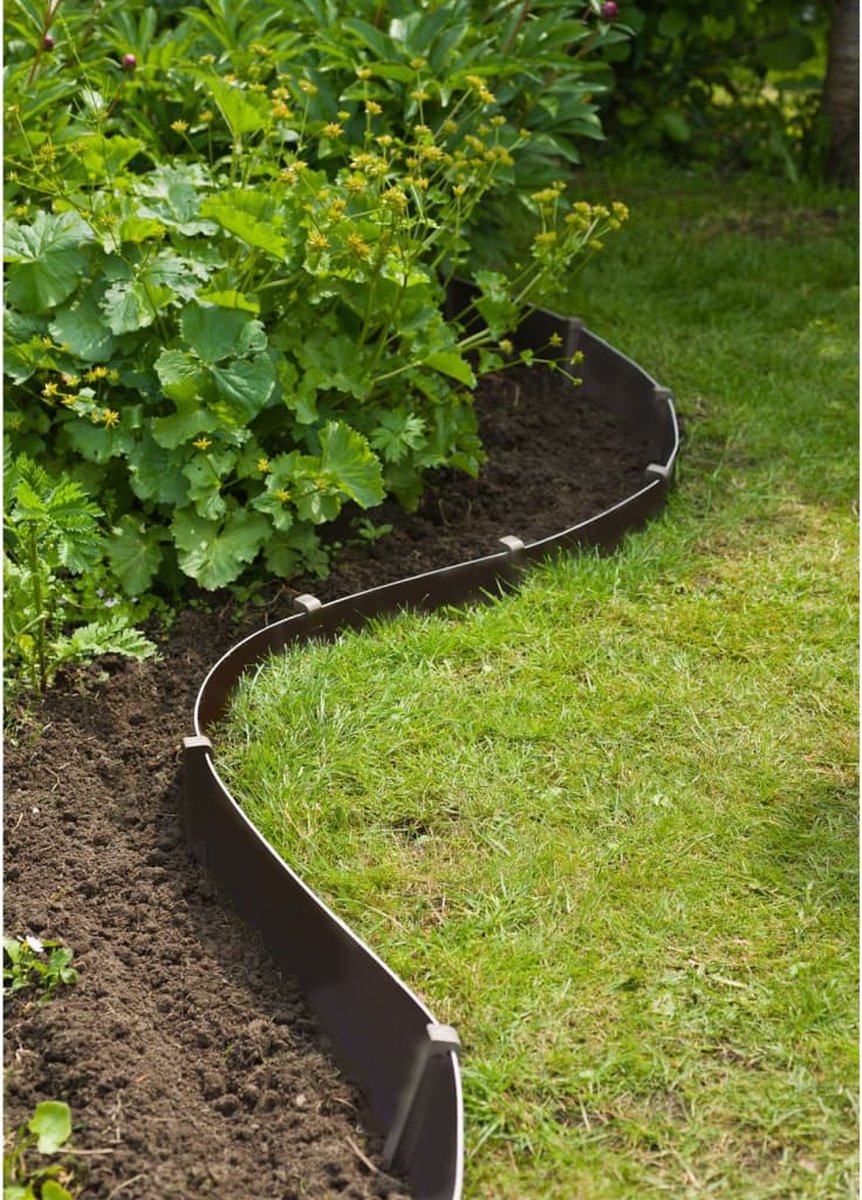 Bordure de jardin flexible noire - 3,8 cm x 10 mètres avec 20