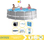 Intex Prism Frame Zwembad - Opzetzwembad - 366x99 cm - Inclusief Afdekzeil, Onderhoudspakket, Filter, Onderhoudsset, Zwembadtegels en Warmtepomp CP