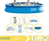 Intex Easy Set Zwembad - Opblaaszwembad - 457x107 cm - Inclusief Onderhoudspakket, Filter en Stofzuiger