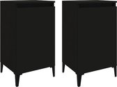vidaXL Tables de chevet 2 pcs 40 x 35 x 70 cm Noir Bois traité