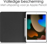 Hoesje Geschikt voor iPad 10.2 2021 Hoesje Hardcover Hoes Book Case Met Uitsparing Geschikt voor Apple Pencil - Rood
