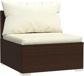 vidaXL - 10-delige - Loungeset - met - kussens - poly - rattan - bruin