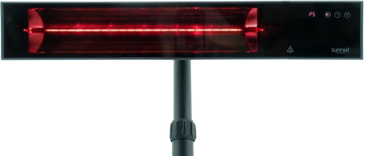Sunred Proglax Gastro Ultra 2000 W - Chauffage de terrasse sur pied - Noir